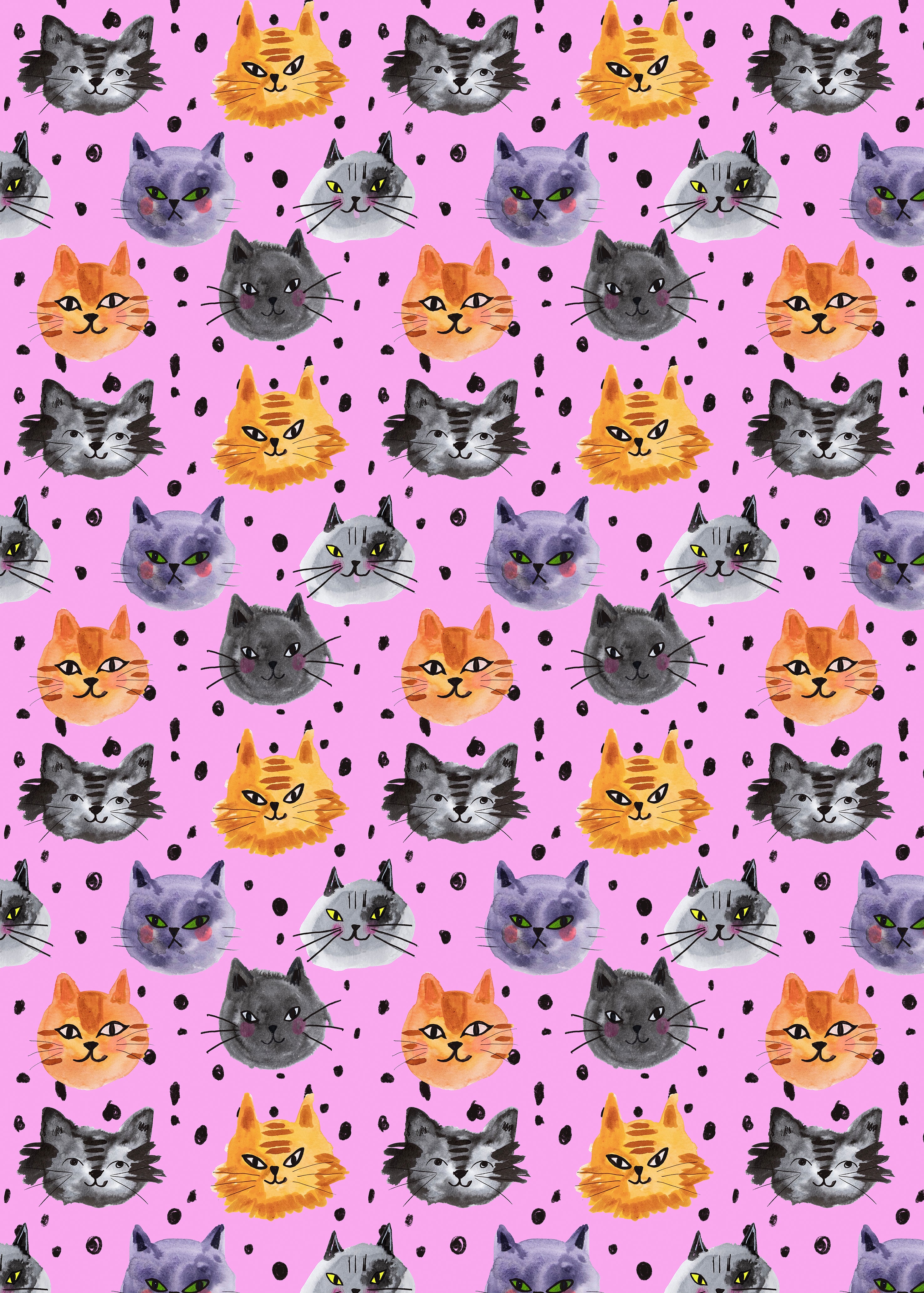 Cat Heads Wrapping Paper (50x70cm)