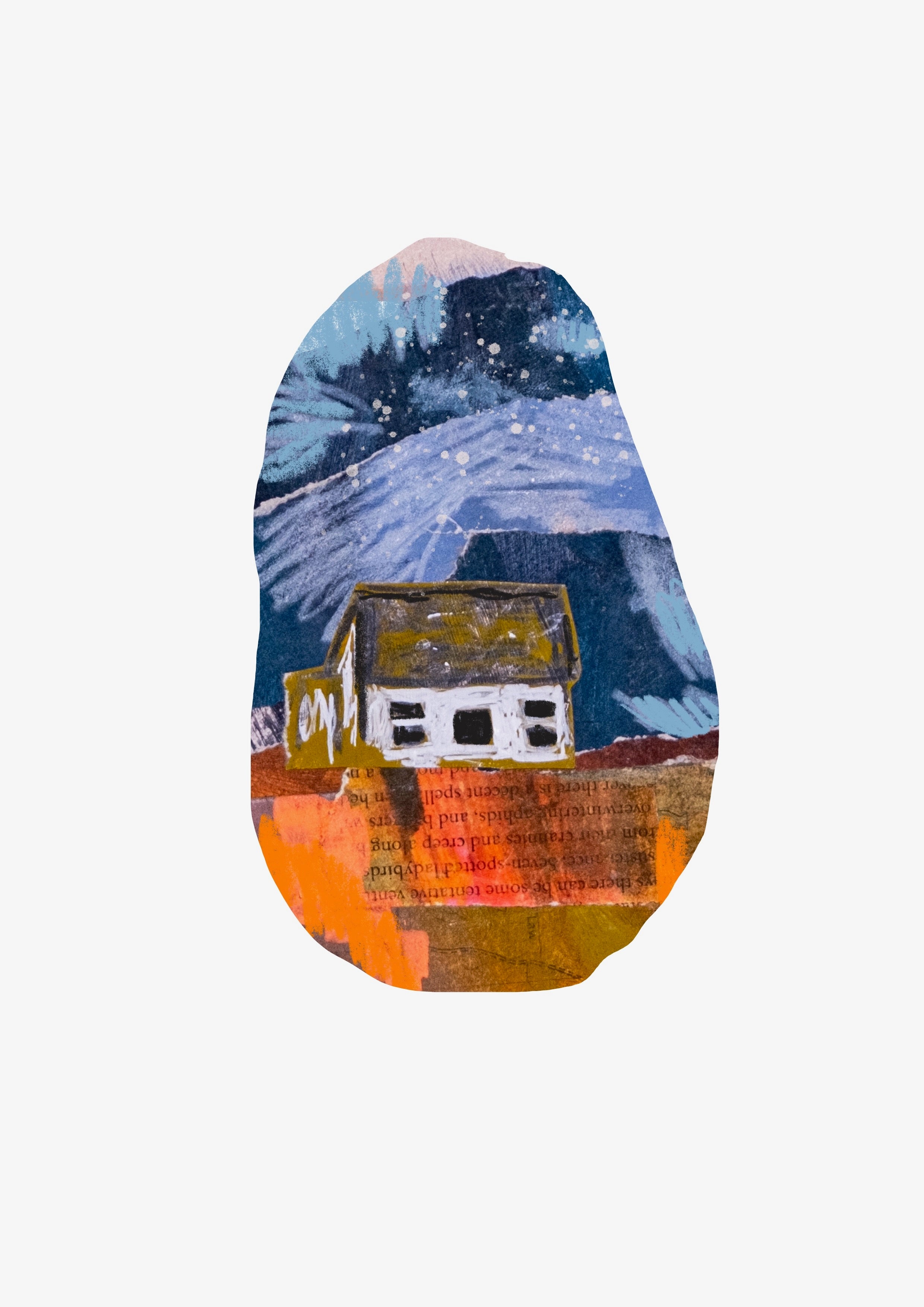 Farm House (Collage Landscapes) Greetings Card (7x5 inches)