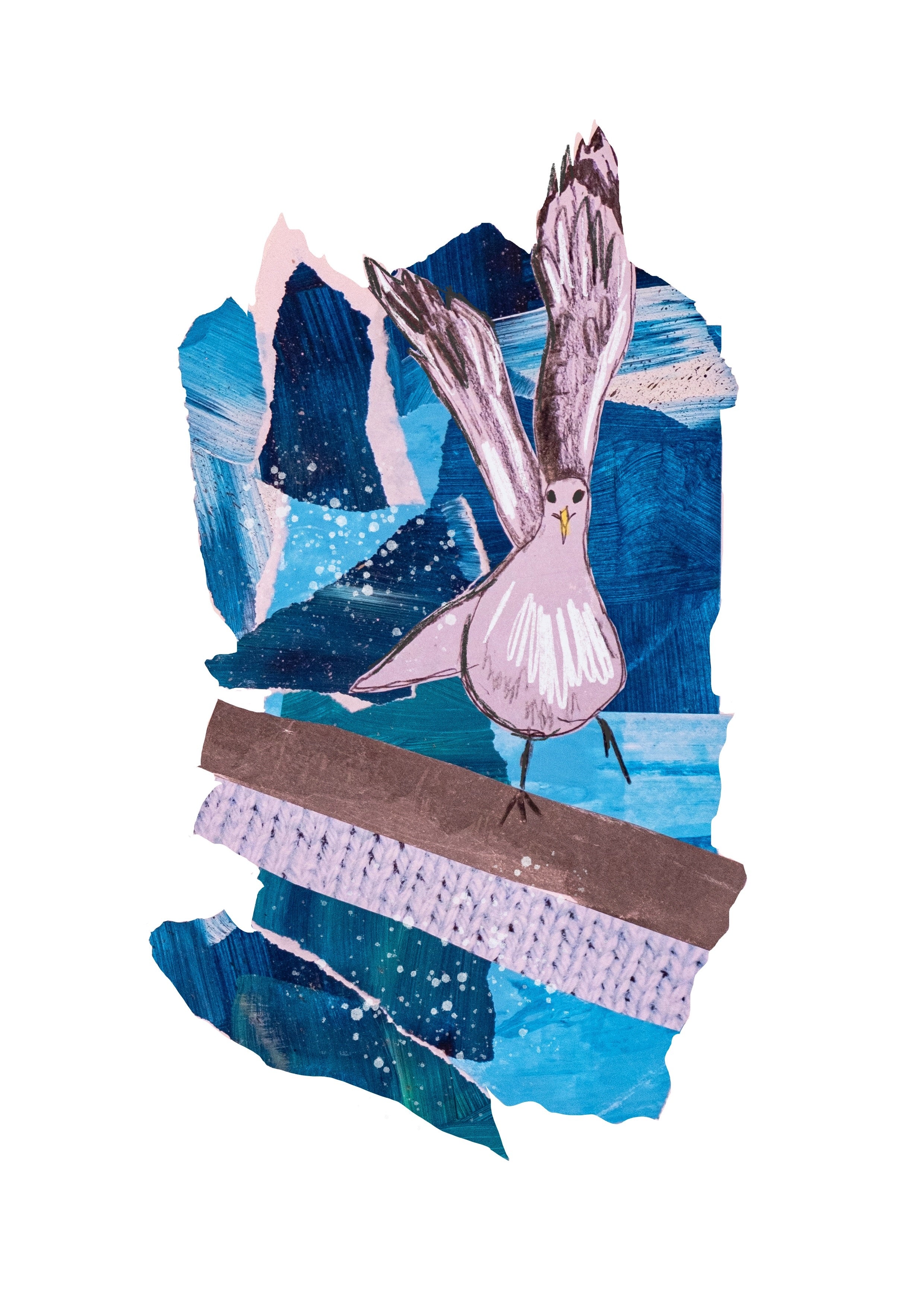 Gull (Collage Landscapes) Greetings Card (7x5 inches)