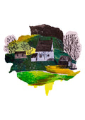 Hillside House (Collage Landscapes) Greetings Card (7x5 inches)