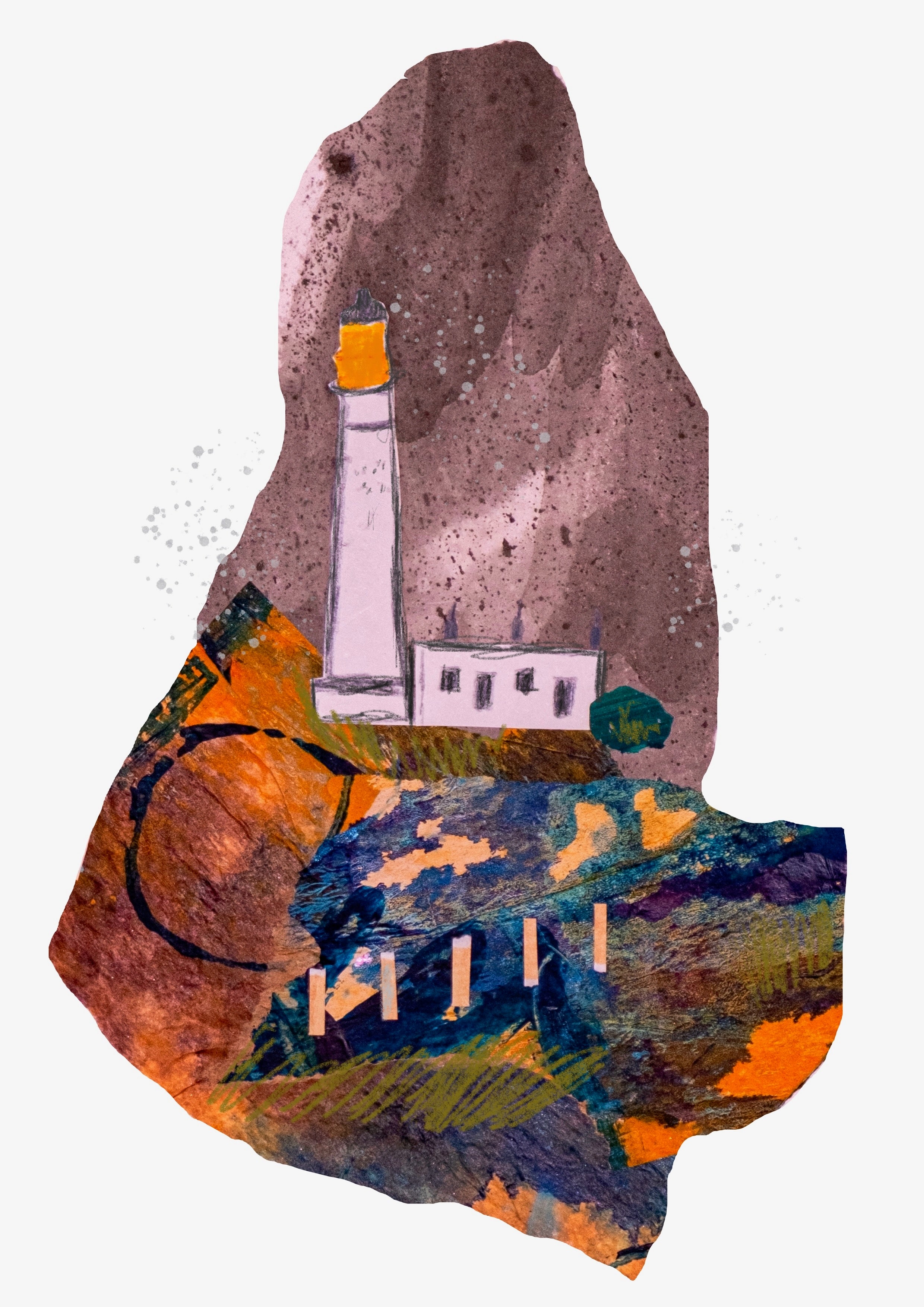 Lighthouse (Collage Landscapes) Greetings Card (7x5 inches)