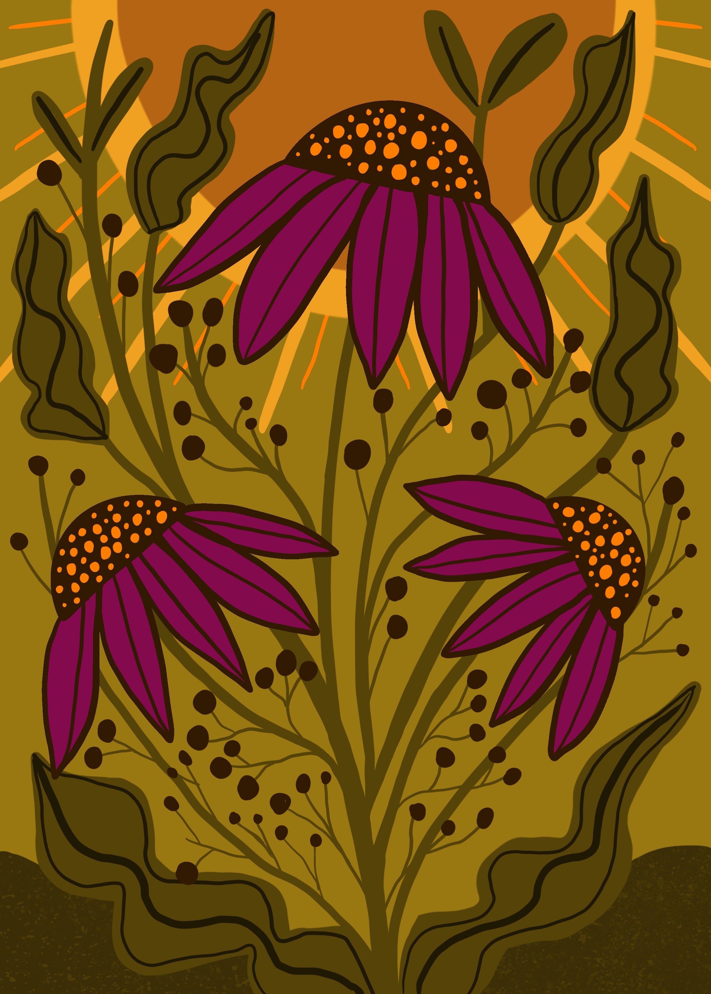 Floral 1 Greetings Card (7x5 inches)