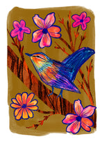 Bird with Flowers (Sketching Autumn) Print