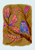 Bird with Leaves (Sketching Autumn) Greeting Card