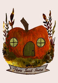 Pumpkin House "Home Sweet Home"" (Retro Storybook) Greeting Card