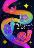 Happy Trails Snails Greeting Card