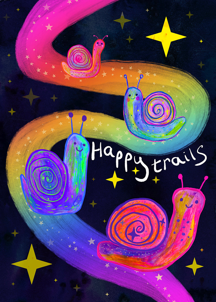 Happy Trails Snails Greeting Card