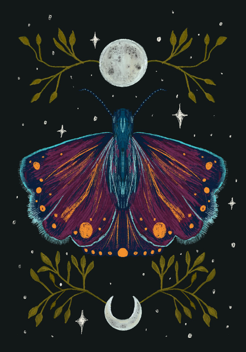 Moth & Branches Print