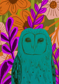 Owl Amongst Flowers Print