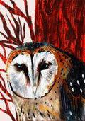 Owl and Tree (Retro Storybook) Greeting Card