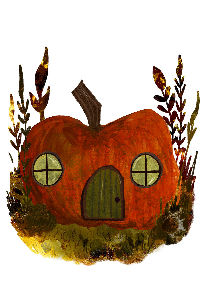 Pumpkin House (Retro Storybook) Print