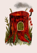Tree Stump House (Retro Storybook) Print