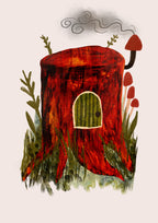 Tree Stump House (Retro Storybook) Print