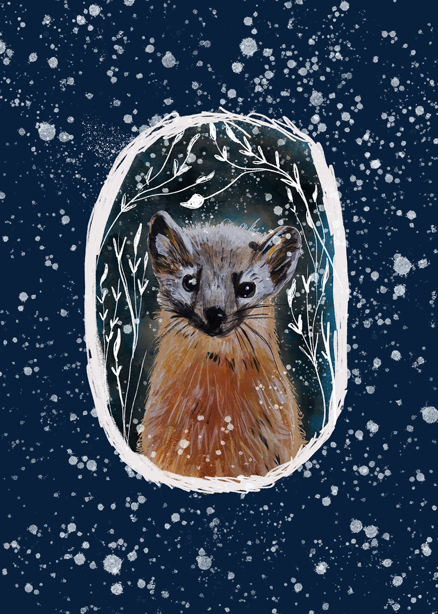 Winter Pine Marten Print