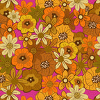 Retro Flower Power Wrapping Paper, Pink (50x70cm)