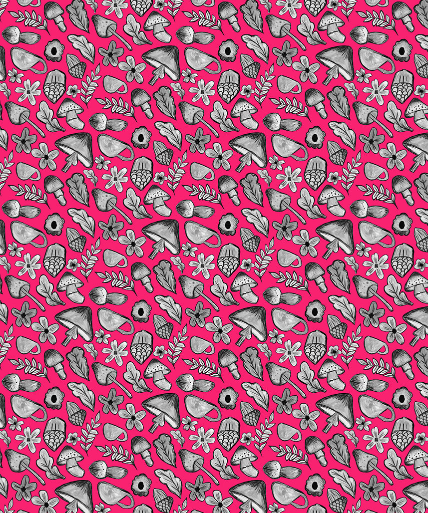 Sketching Autumn Wrapping Paper, Mono Pink (50x70cm)