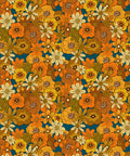 Retro Flower Power Wrapping Paper, Teal (50x70cm)