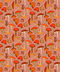 Retro Mushrooms Wrapping Paper, Blush Pink (50x70cm)