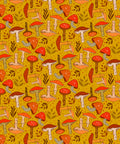 Retro Mushrooms Wrapping Paper, Goldenrod Yellow (50x70cm)