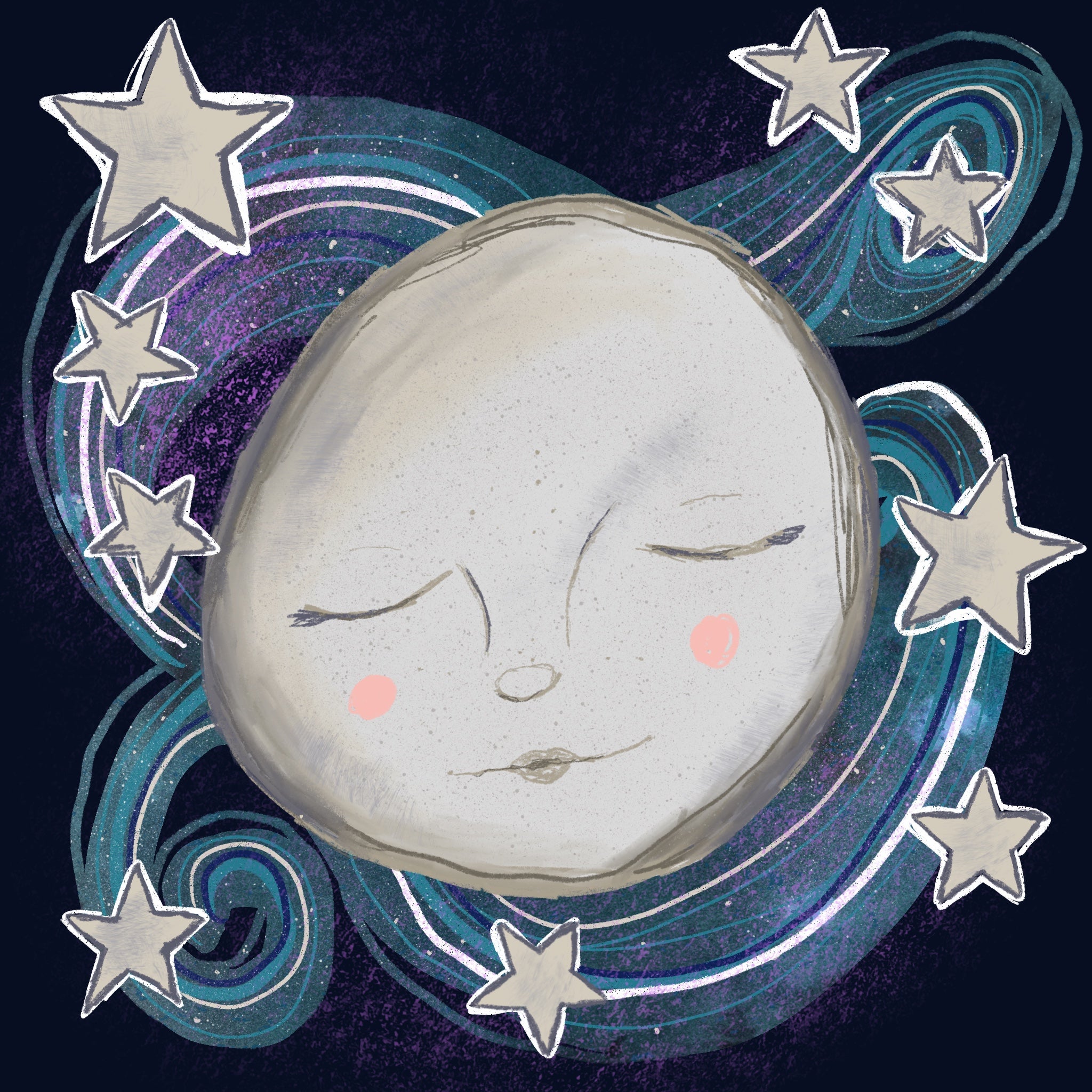 Whimsigoth Moon Greetings Card (5.5x5.5 inches)