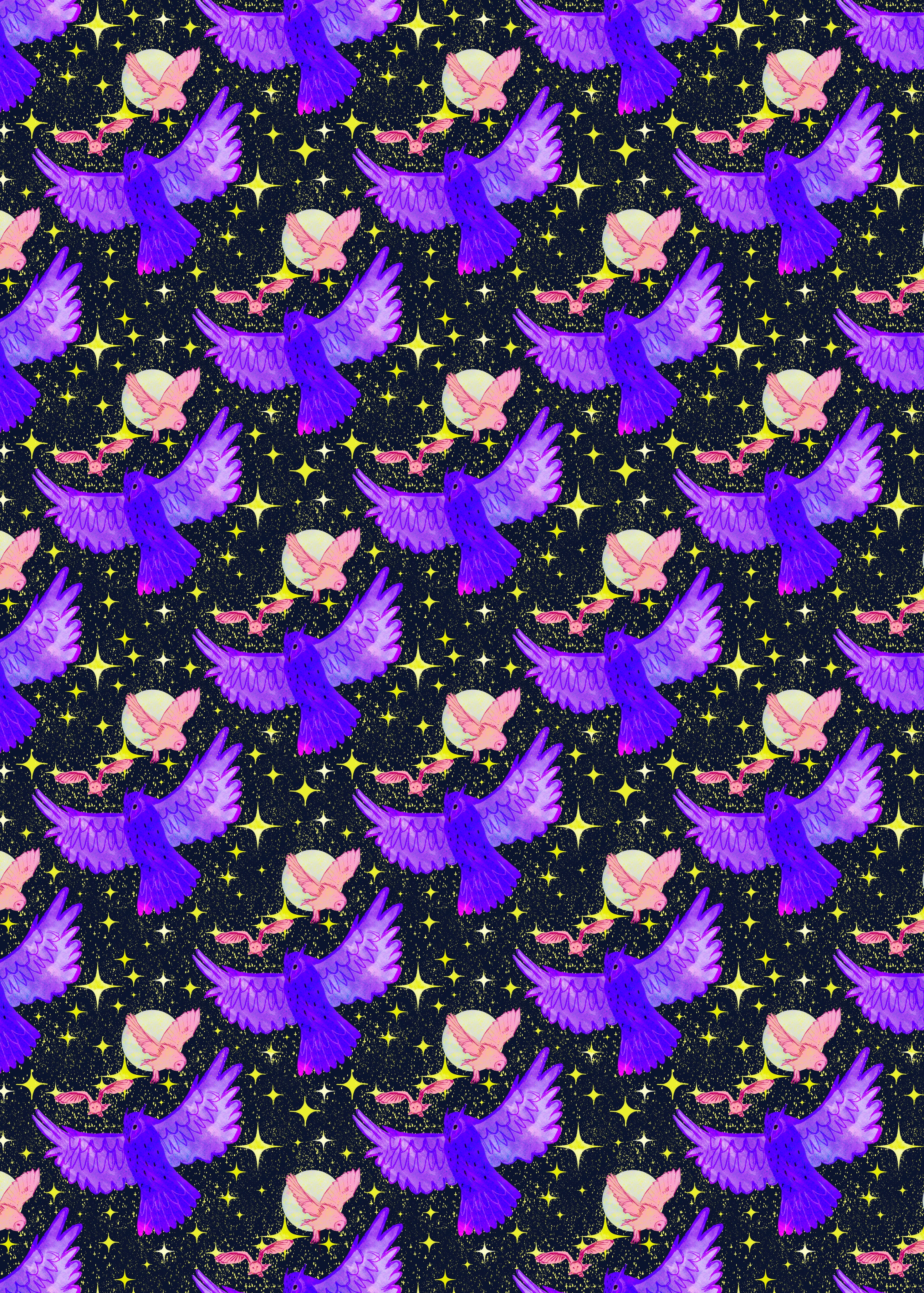 Moon & Owls Wrapping Paper (50x70cm)