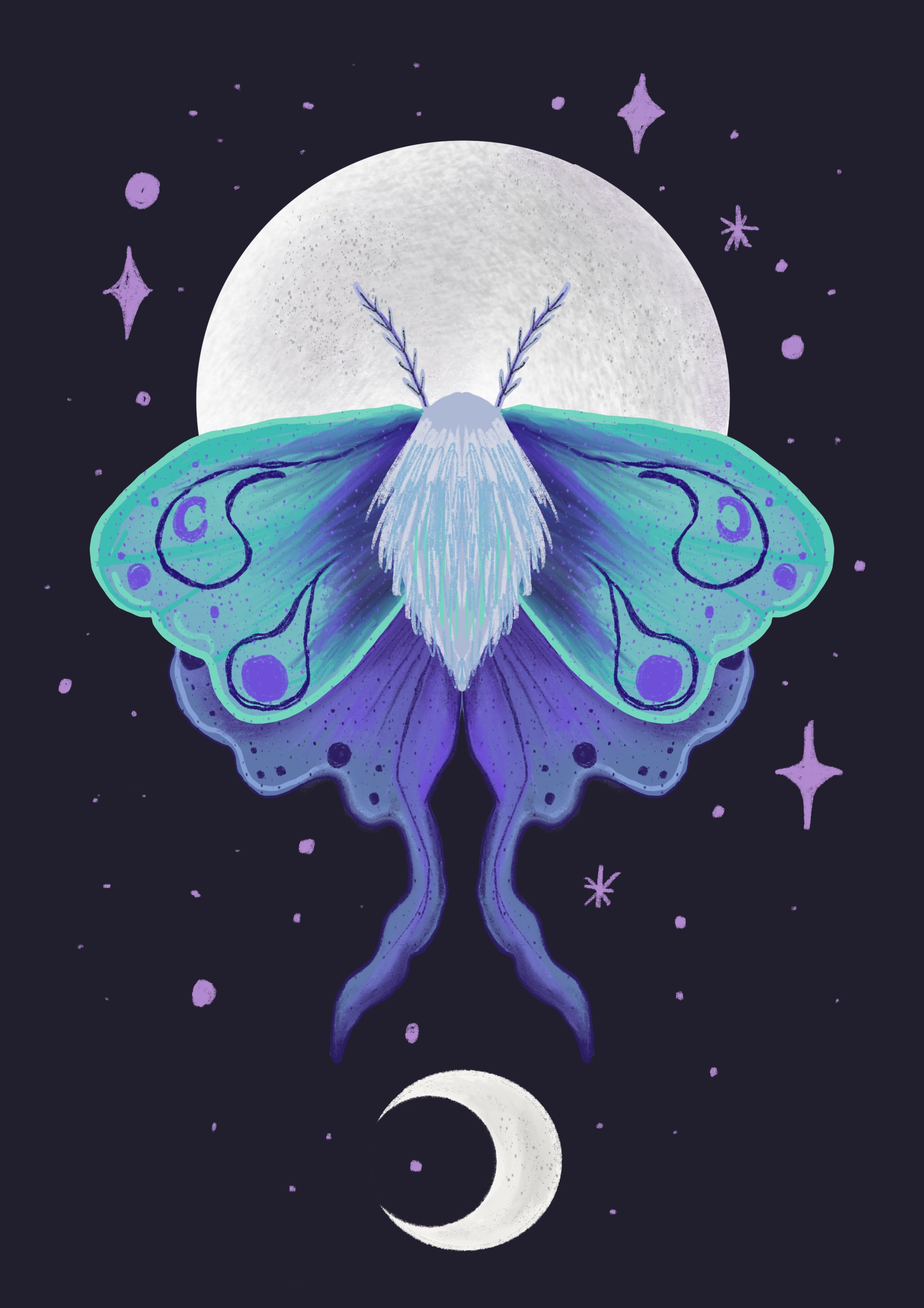 Mystical Moth 01 Greetings Card (7x5 inches)