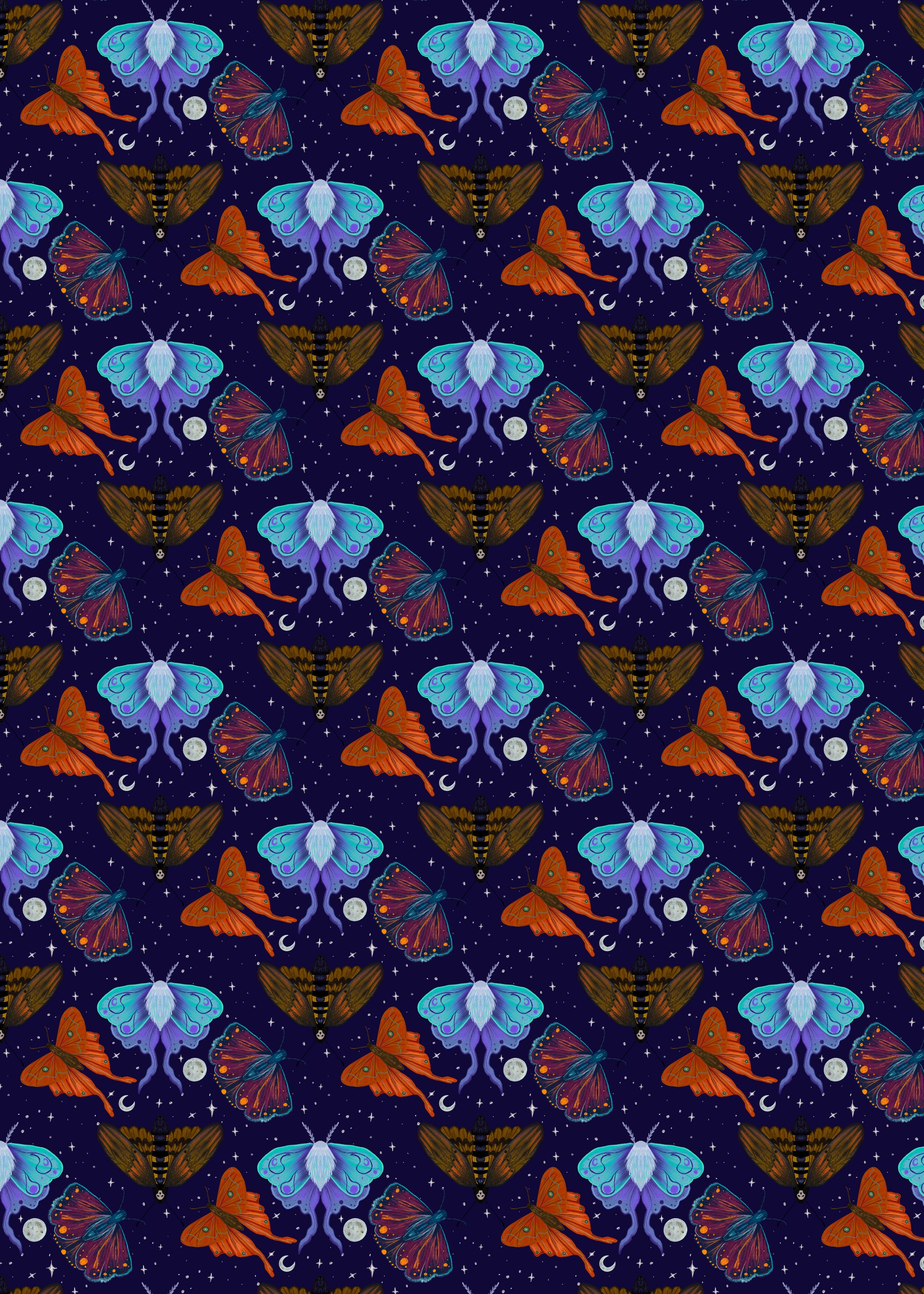 Moths 2 Wrapping Paper (50x70cm)