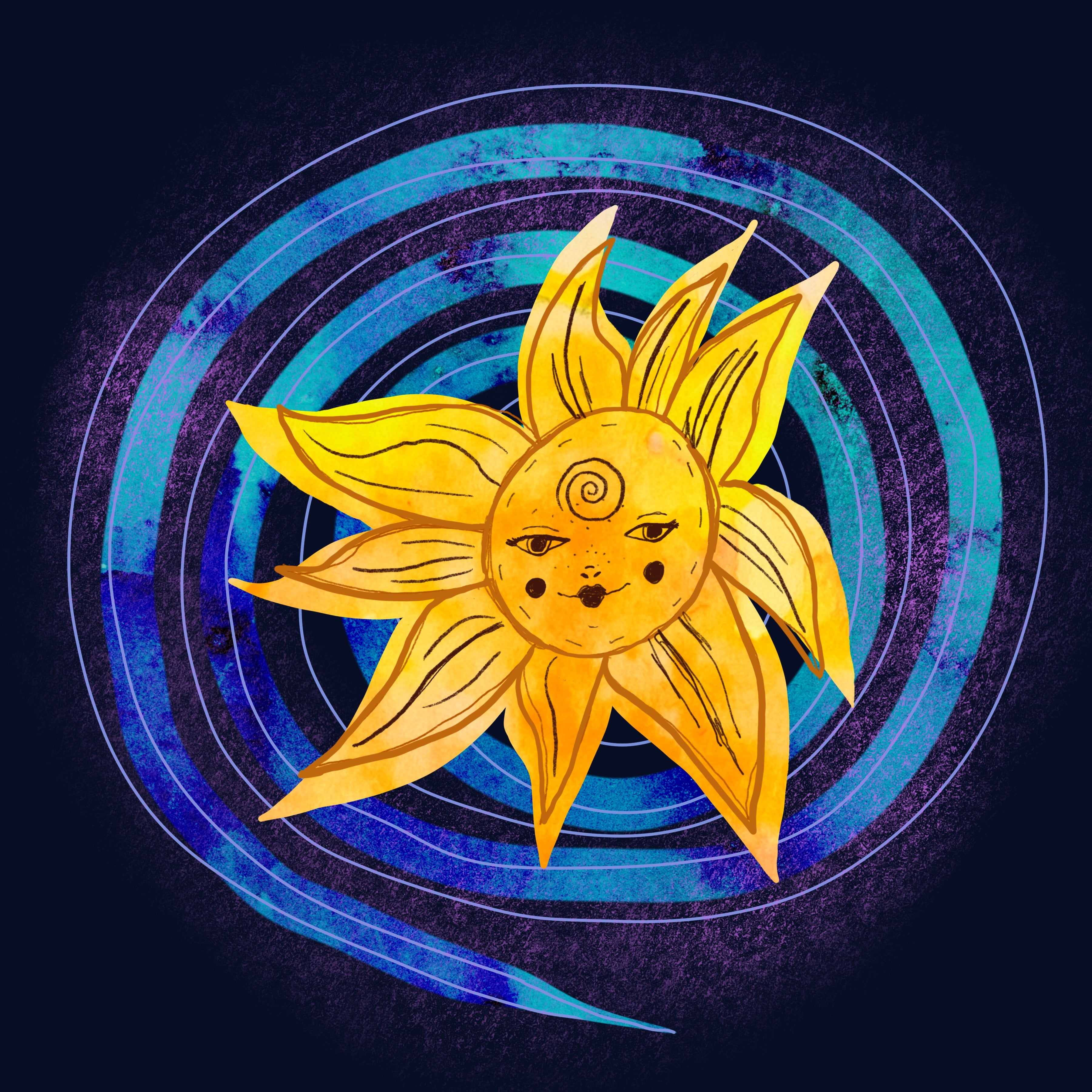 Whimsigoth Sun Greetings Card (5.5x5.5 inches)