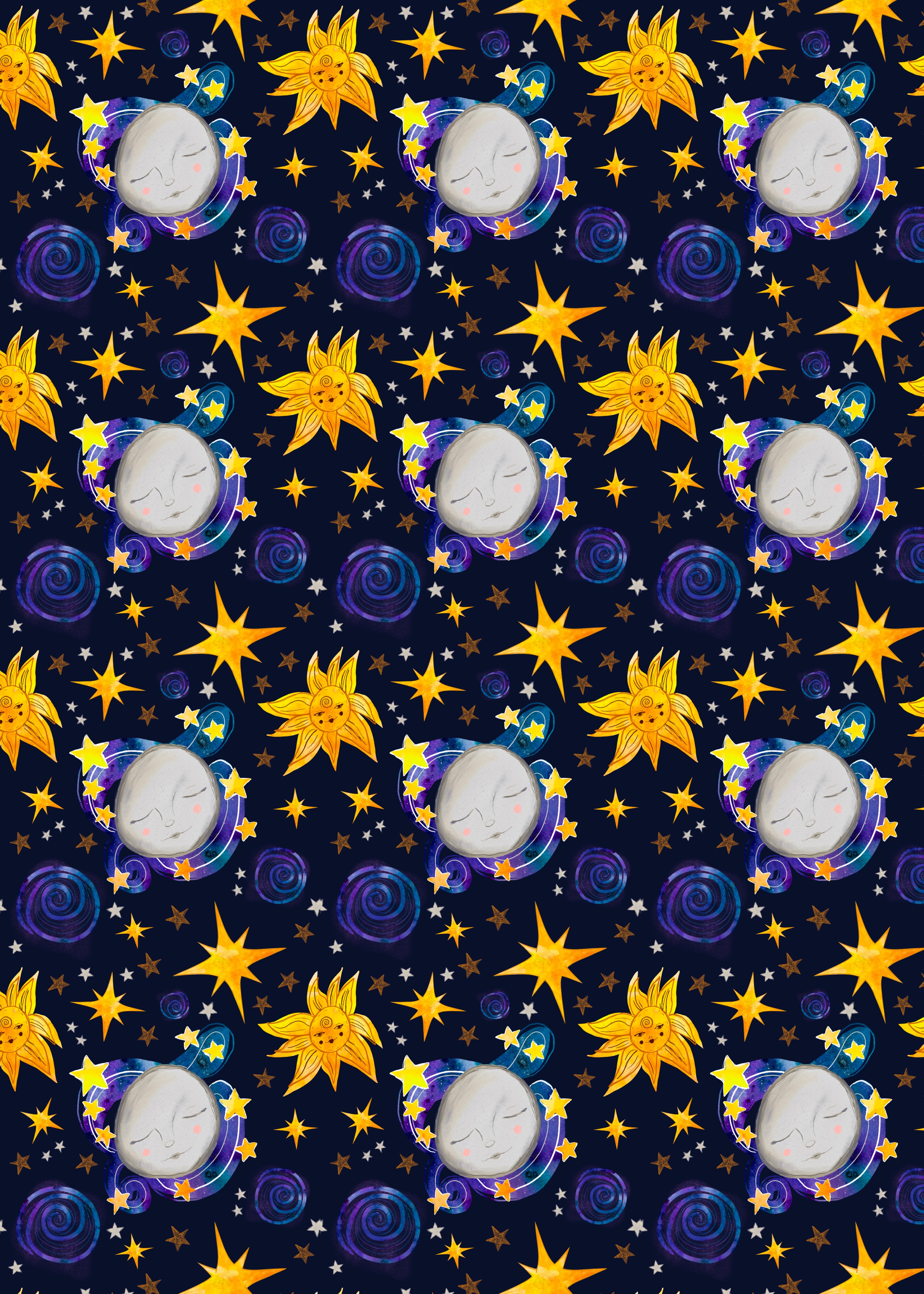 Whimsigoth Sun, Moon & Stars Wrapping Paper (50x70cm)