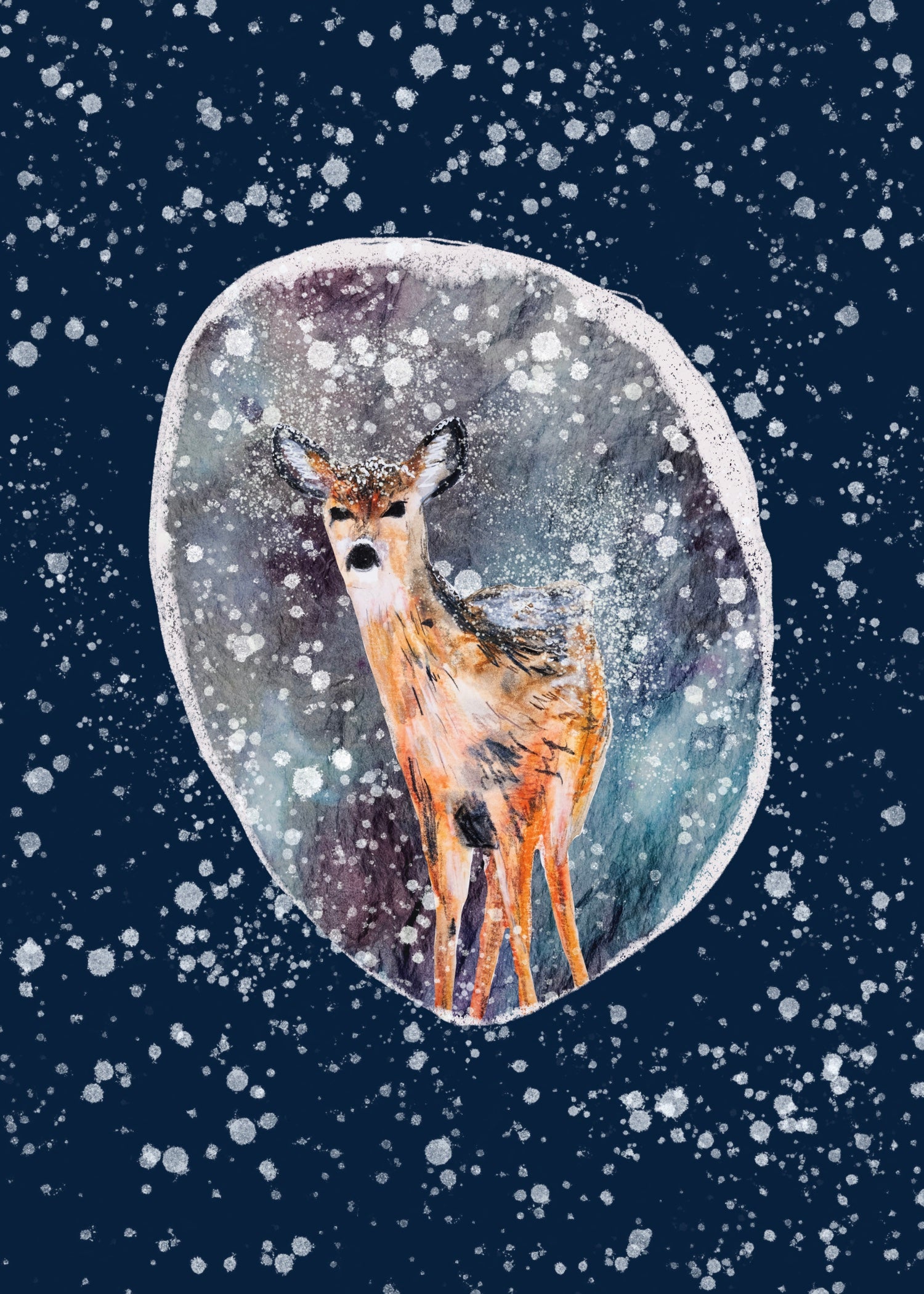 Winter Deer Greeting Card