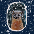 Winter Pine Marten Greetings Card (5.5x5.5 inches)