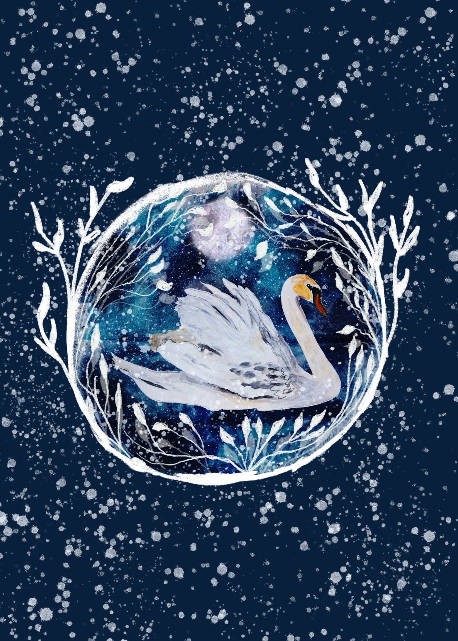 Winter Swan Greeting Card